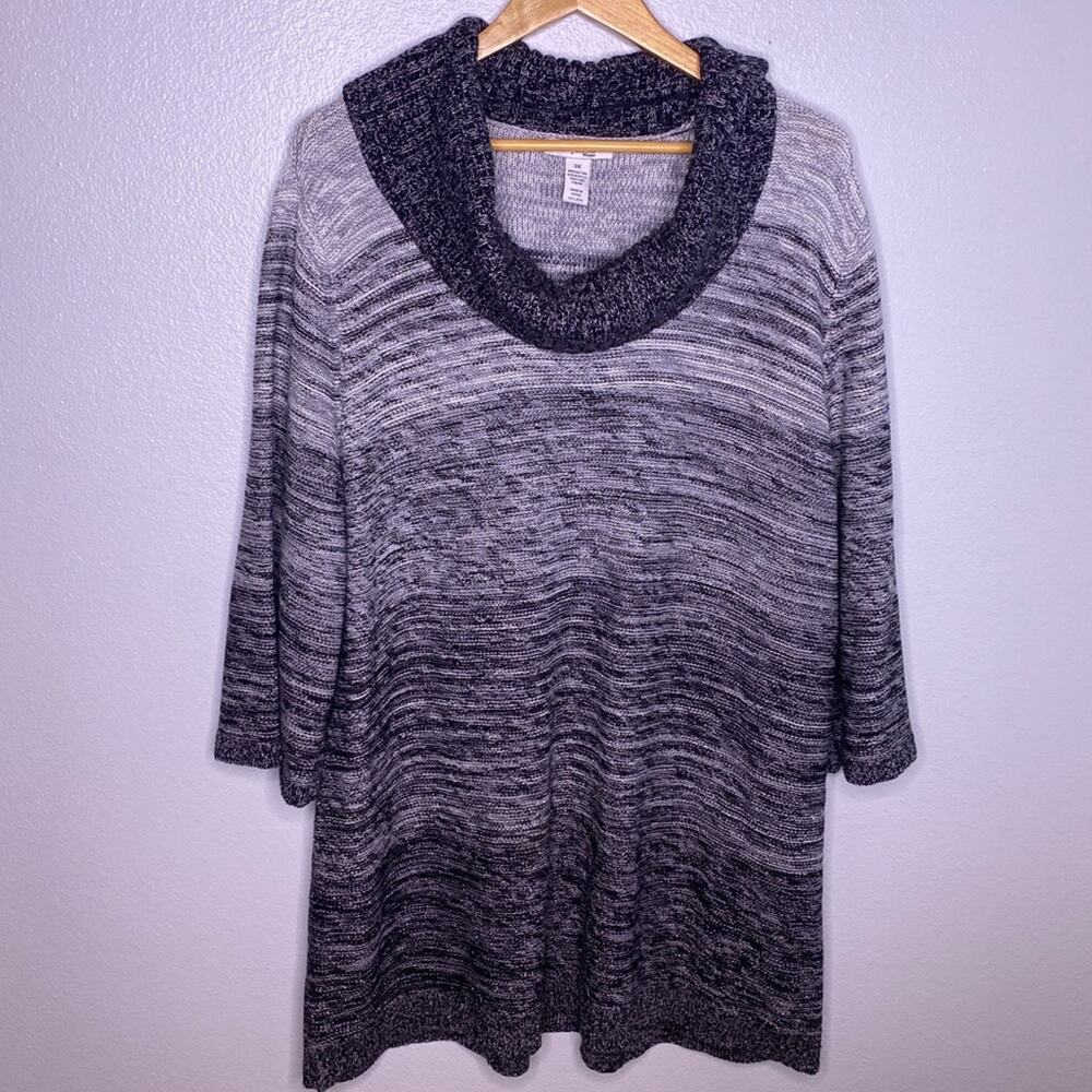 NWT Style & Co Black & White Marbled Sweater 3X